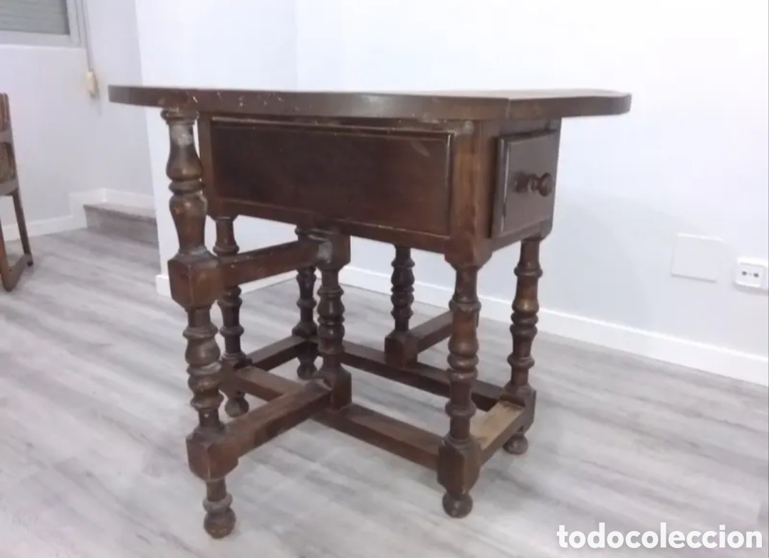 Antig&uuml;edades: Mesa de madera abatible. - Foto 2