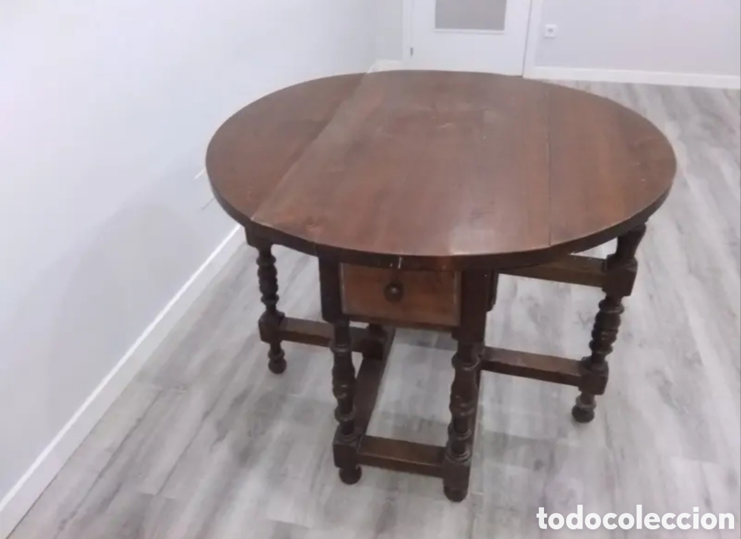 Antig&uuml;edades: Mesa de madera abatible. - Foto 3