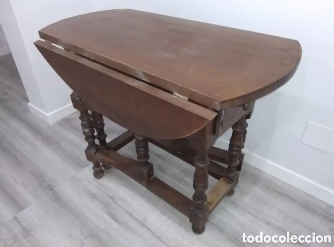 Antig&uuml;edades: Mesa de madera abatible. - Foto 4