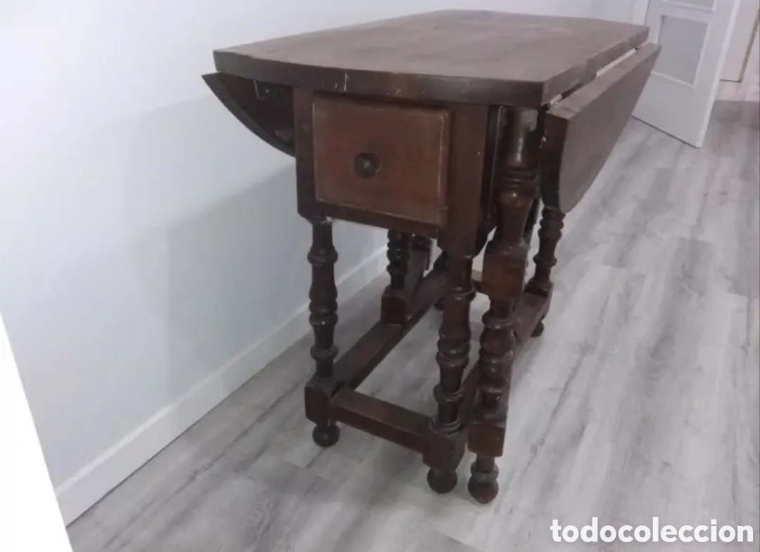 Antig&uuml;edades: Mesa de madera abatible. - Foto 5