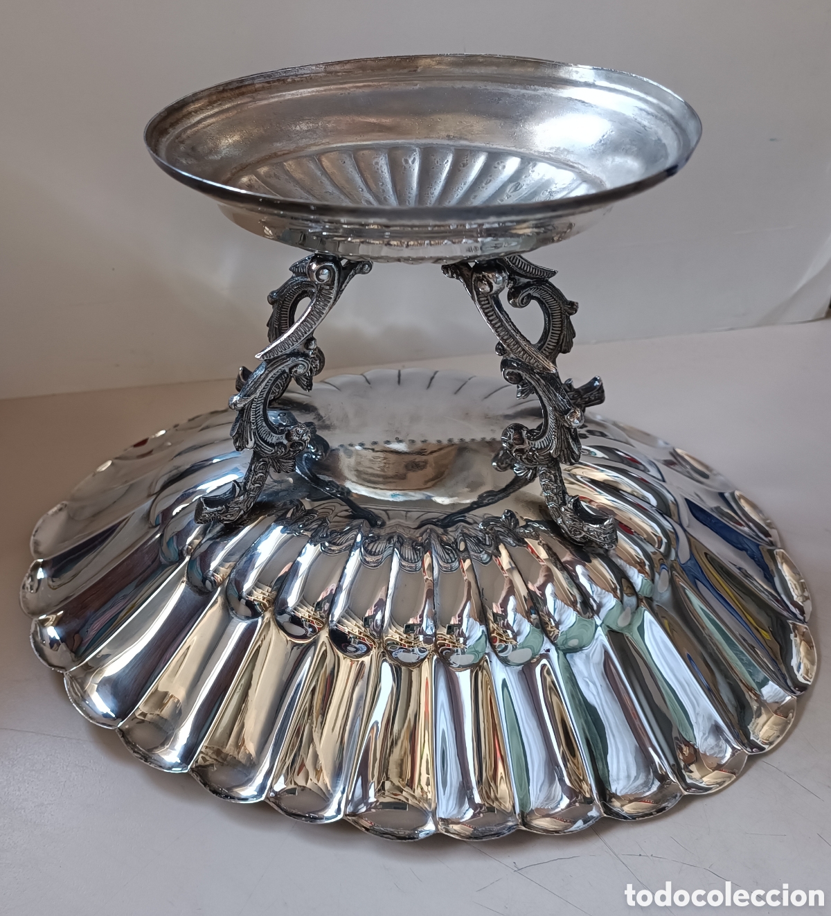 Antig&uuml;edades: Centro de mesa con ba&ntilde;o de plata - Foto 4