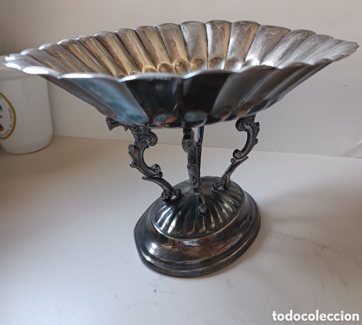 Antig&uuml;edades: Centro de mesa con ba&ntilde;o de plata - Foto 6