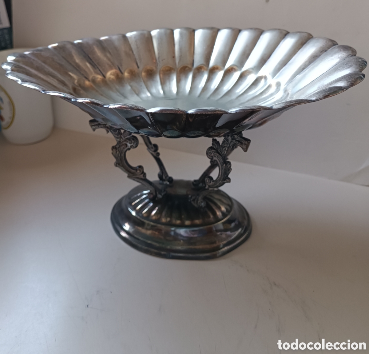 Antig&uuml;edades: Centro de mesa con ba&ntilde;o de plata - Foto 7