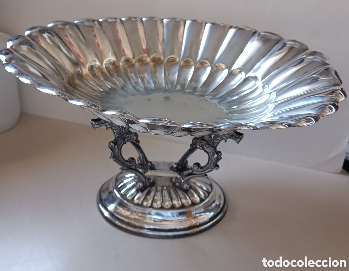 Antig&uuml;edades: Centro de mesa con ba&ntilde;o de plata - Foto 1