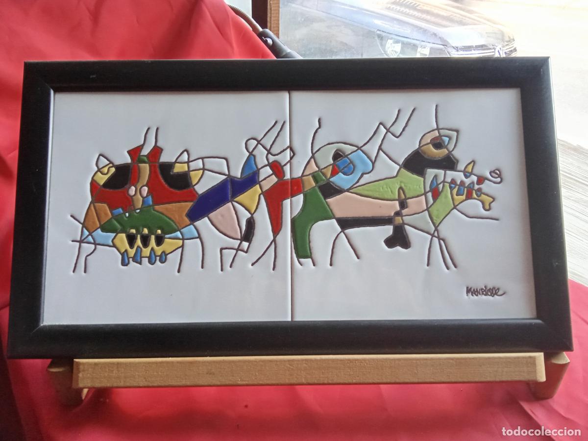 Antig&uuml;edades: Azulejo abstracto Cesar Manrioque 1919-1992 C. Delicado