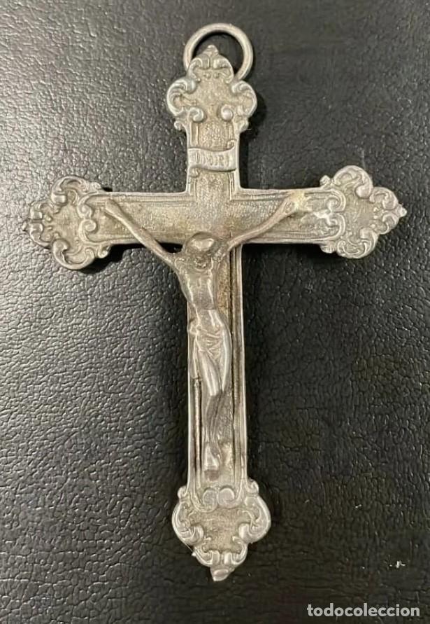 Antig&uuml;edades: Crucifijo antiguo de plata - Foto 1