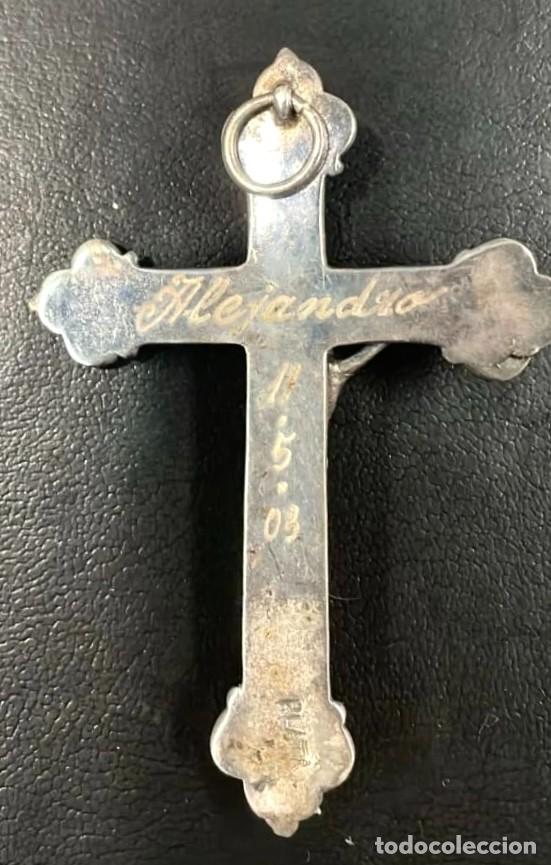 Antig&uuml;edades: Crucifijo antiguo de plata - Foto 2