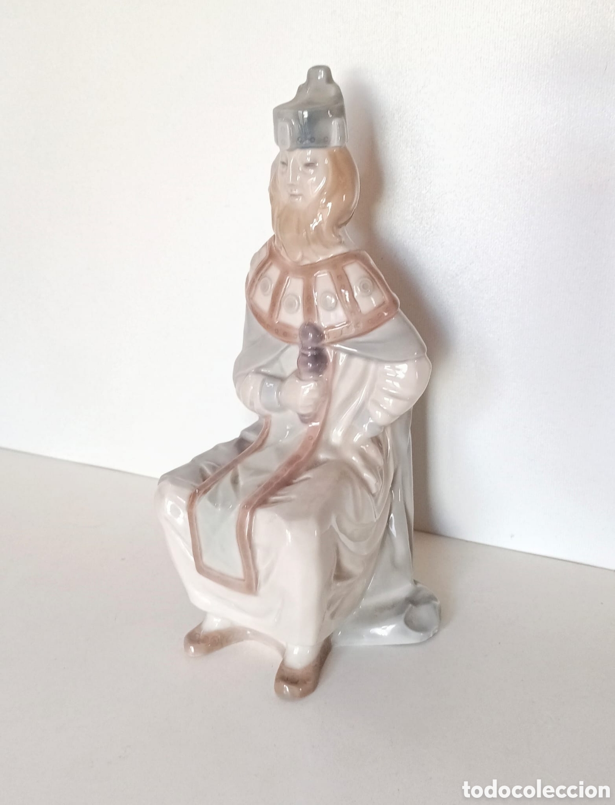 Antig&uuml;edades: LLADR&Oacute; REY GOTICO // FIGURA PORCELANA VINTAGE CERAMICA REYES CATOLICOS