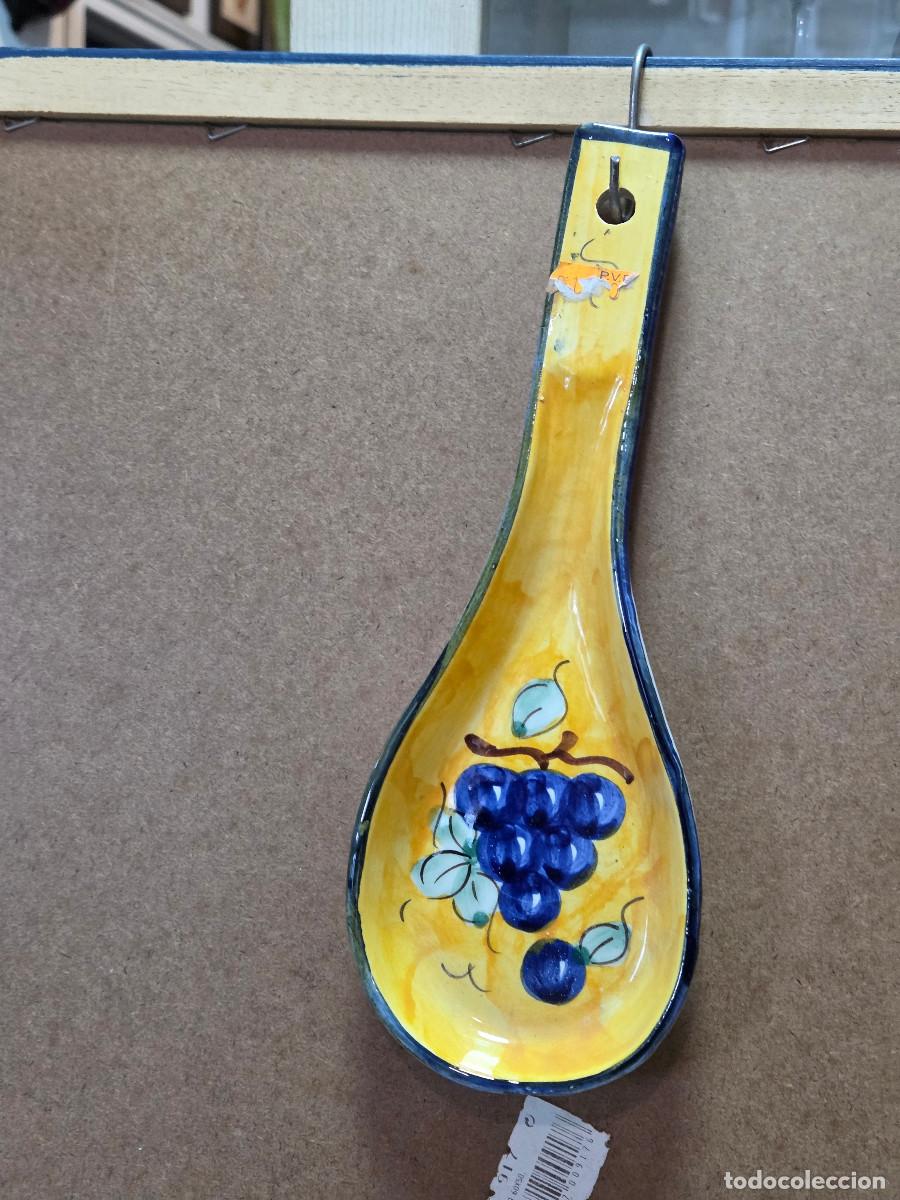 Antig&uuml;edades: cucharon de ceramica vintage - Foto 1