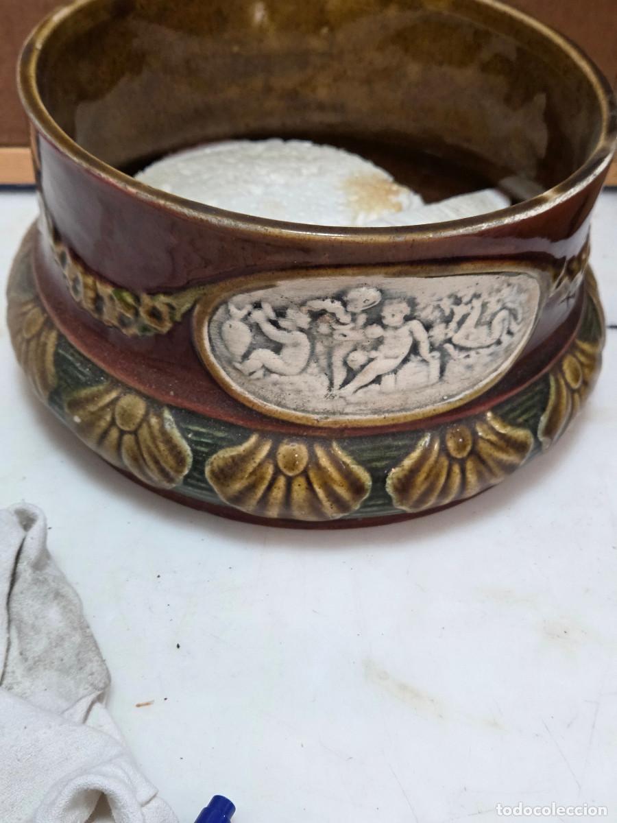 Antig&uuml;edades: macetero de ceramica antigua - Foto 3