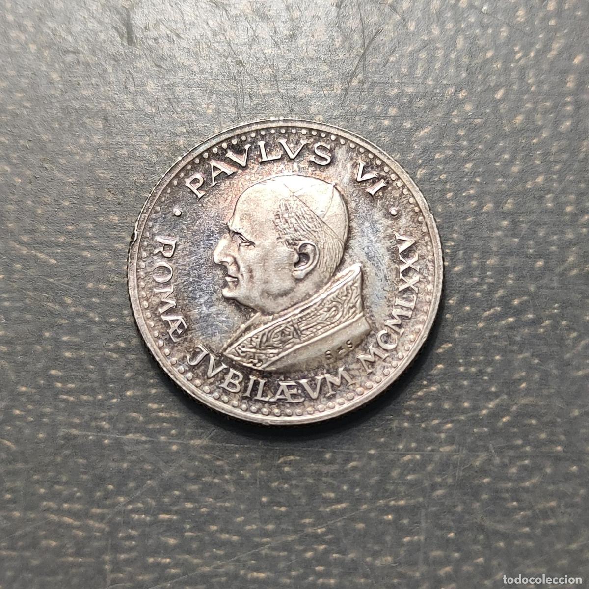 Antig&uuml;edades: MEDALLA RELIGIOSA VATICANO PABLO VI JUBILEO A&Ntilde;O SANTO 1975 PLATA
