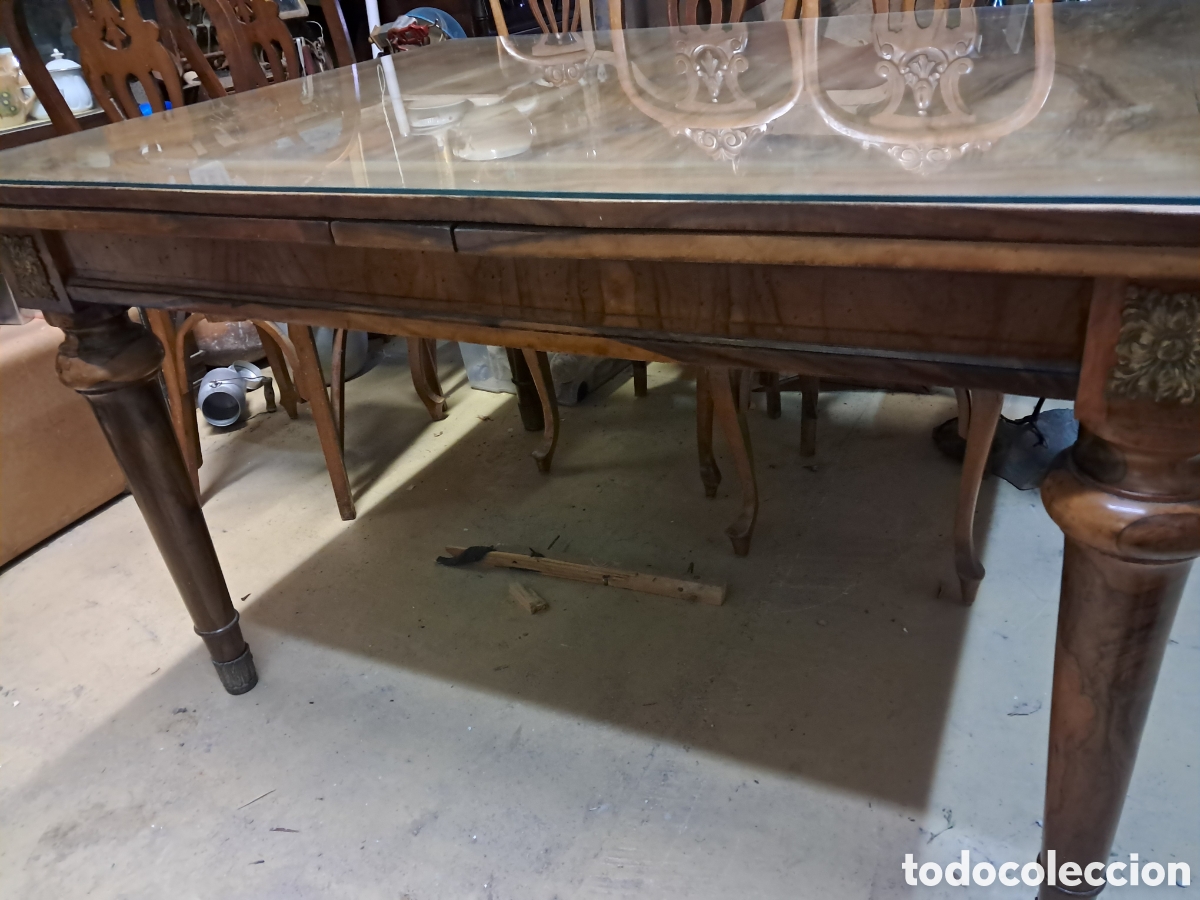Antig&uuml;edades: Mesa de comedor extensible estilo Alfonso XVI extensible - Foto 4