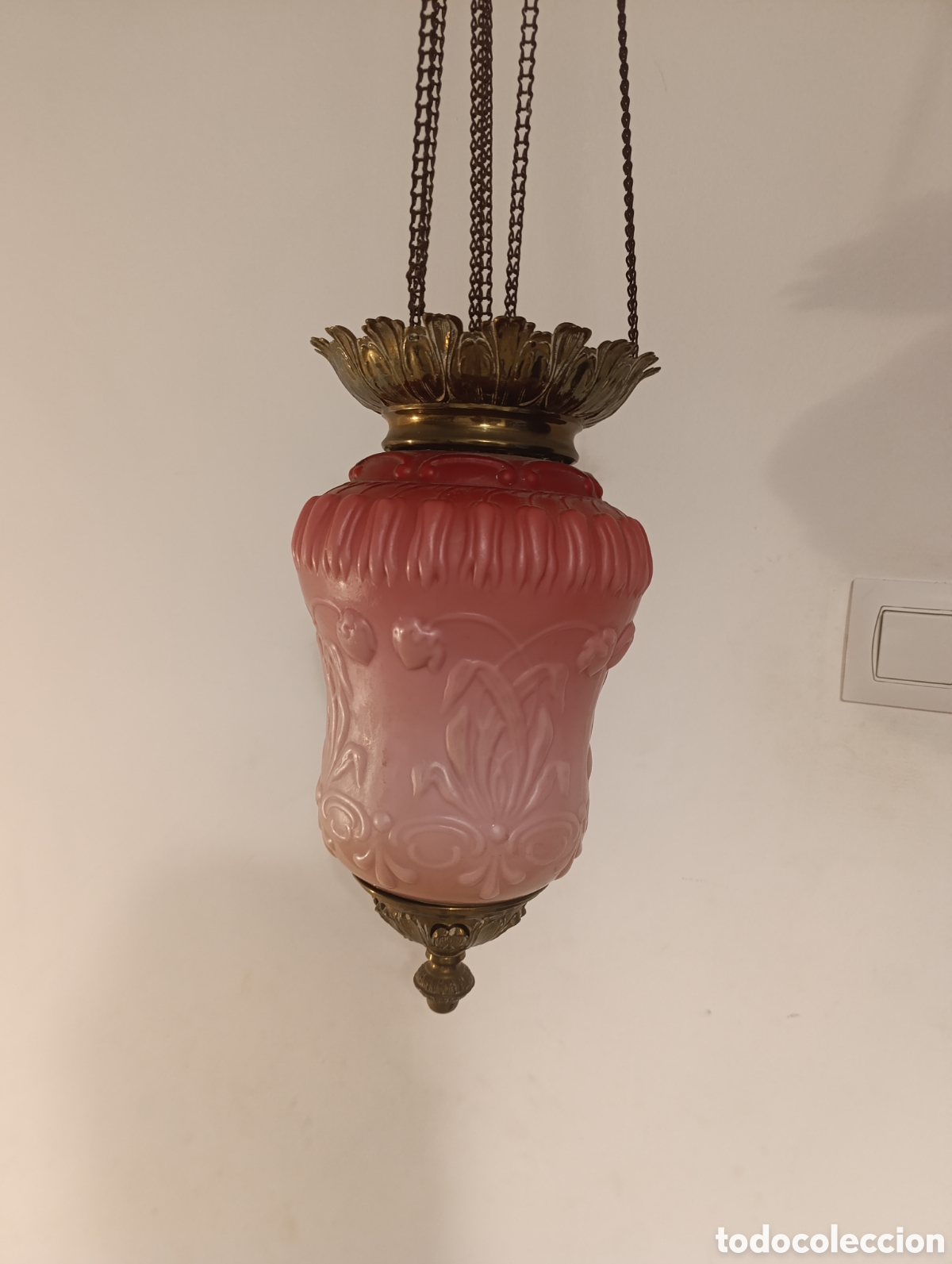 Antig&uuml;edades: L&aacute;mpara de techo antigua. - Foto 4