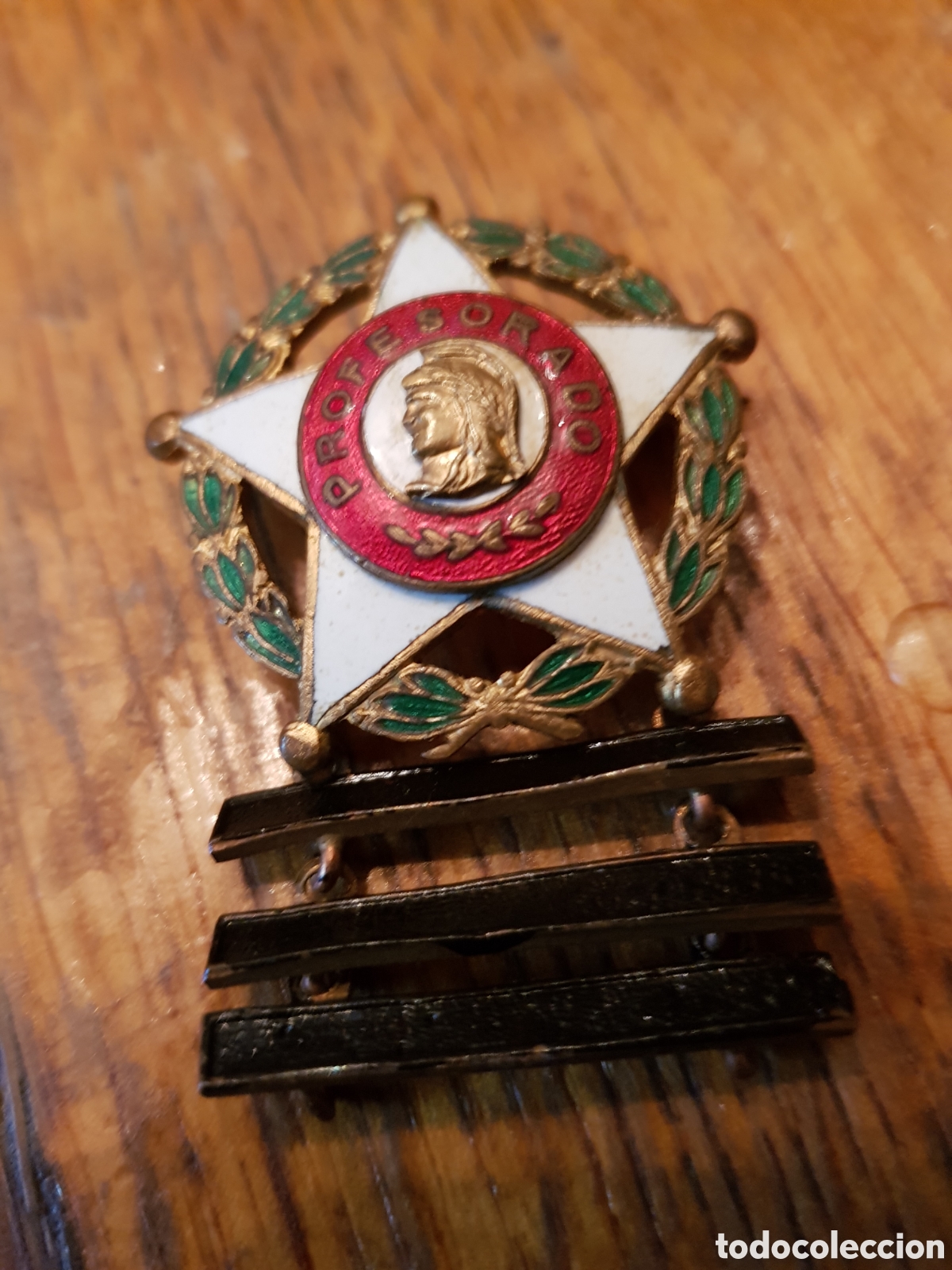 Antig&uuml;edades: ANTIGUA PLACA ESMALTADA MILITAR PROFESORADO