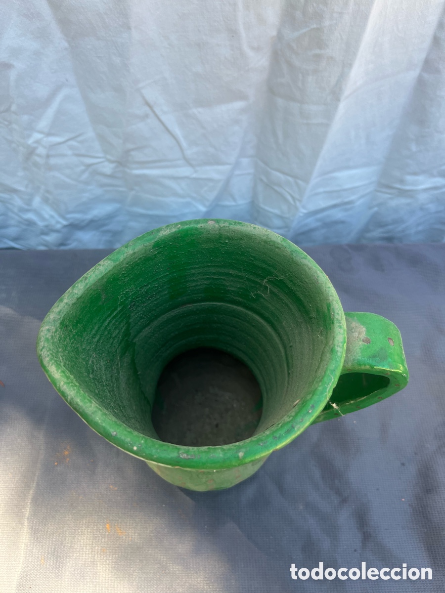 Antig&uuml;edades: Jarr&oacute;n Verde Artesanal - Foto 3