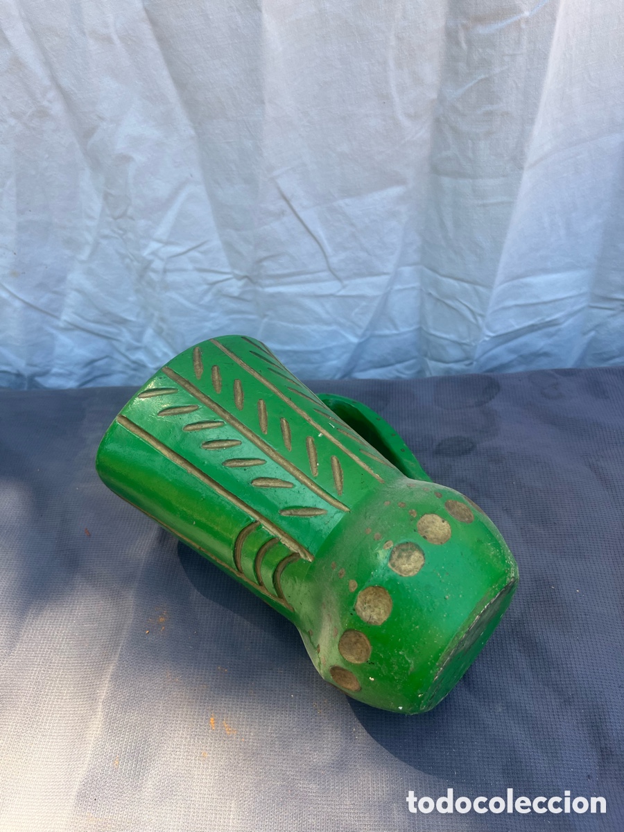 Antig&uuml;edades: Jarr&oacute;n Verde Artesanal - Foto 5