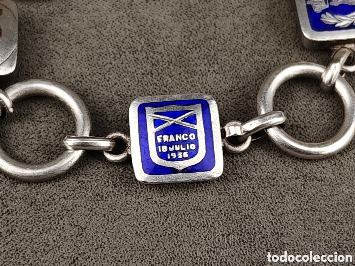 Antig&uuml;edades: Antigua Pulsera Militar de Plata y Esmaltes - Foto 2