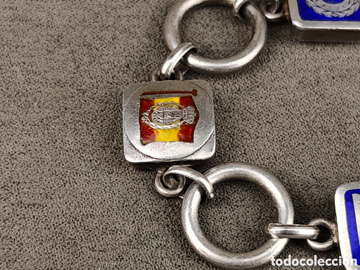 Antig&uuml;edades: Antigua Pulsera Militar de Plata y Esmaltes - Foto 3