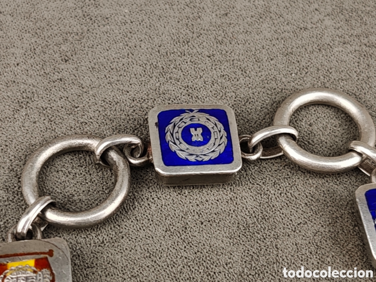 Antig&uuml;edades: Antigua Pulsera Militar de Plata y Esmaltes - Foto 4