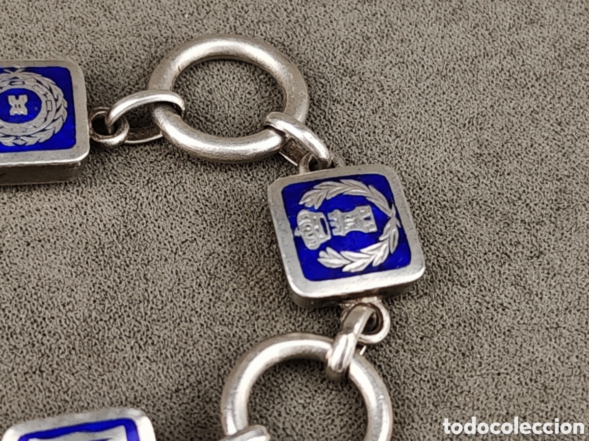 Antig&uuml;edades: Antigua Pulsera Militar de Plata y Esmaltes - Foto 5