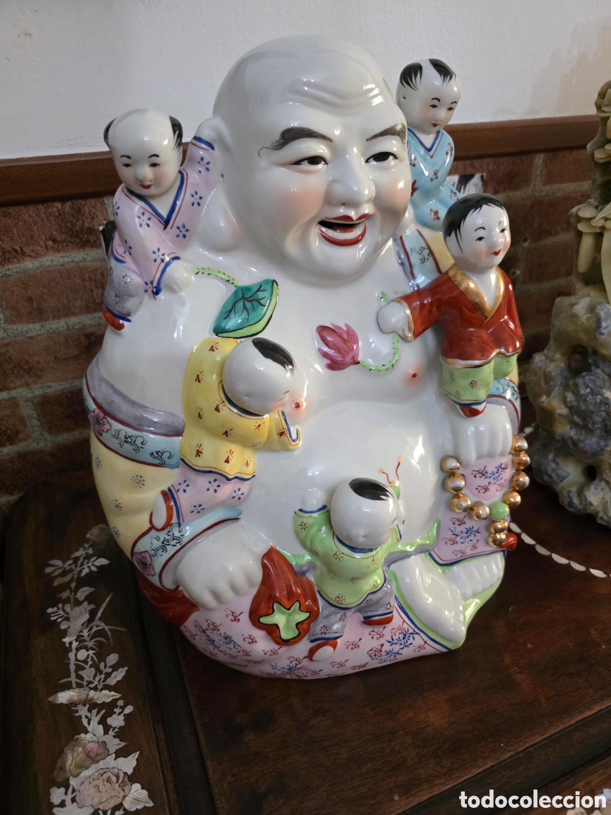 Antig&uuml;edades: Budha 35cm con ni&ntilde;os - Foto 1