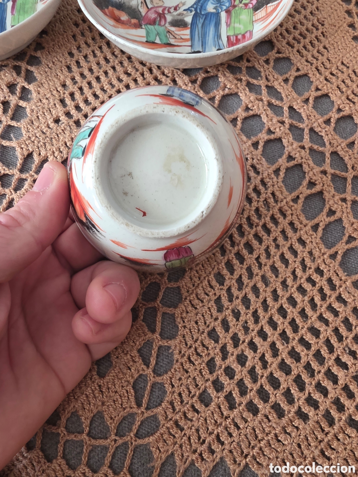 Antig&uuml;edades: 2 platillos y Cuenco 1850 - Foto 3