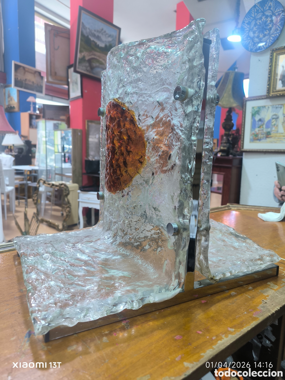 Antig&uuml;edades: L&aacute;mpara de mesa de dise&ntilde;o de Murano - Foto 2