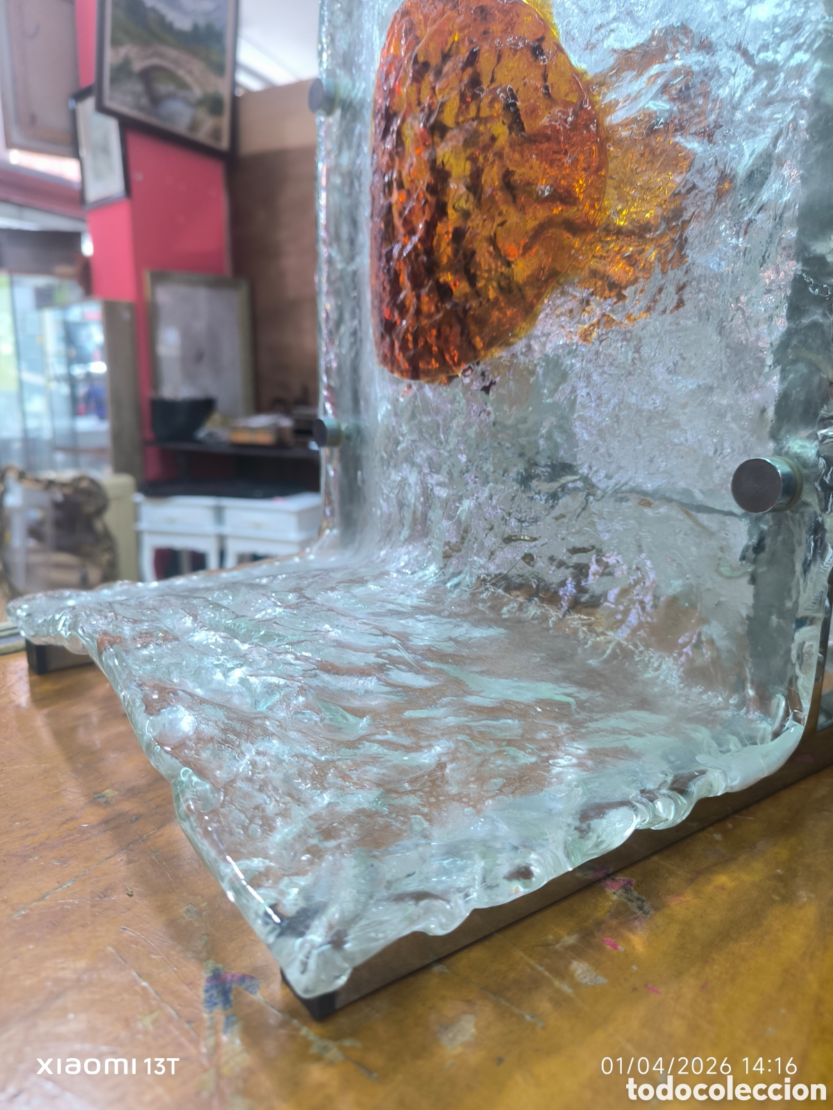 Antig&uuml;edades: L&aacute;mpara de mesa de dise&ntilde;o de Murano - Foto 3