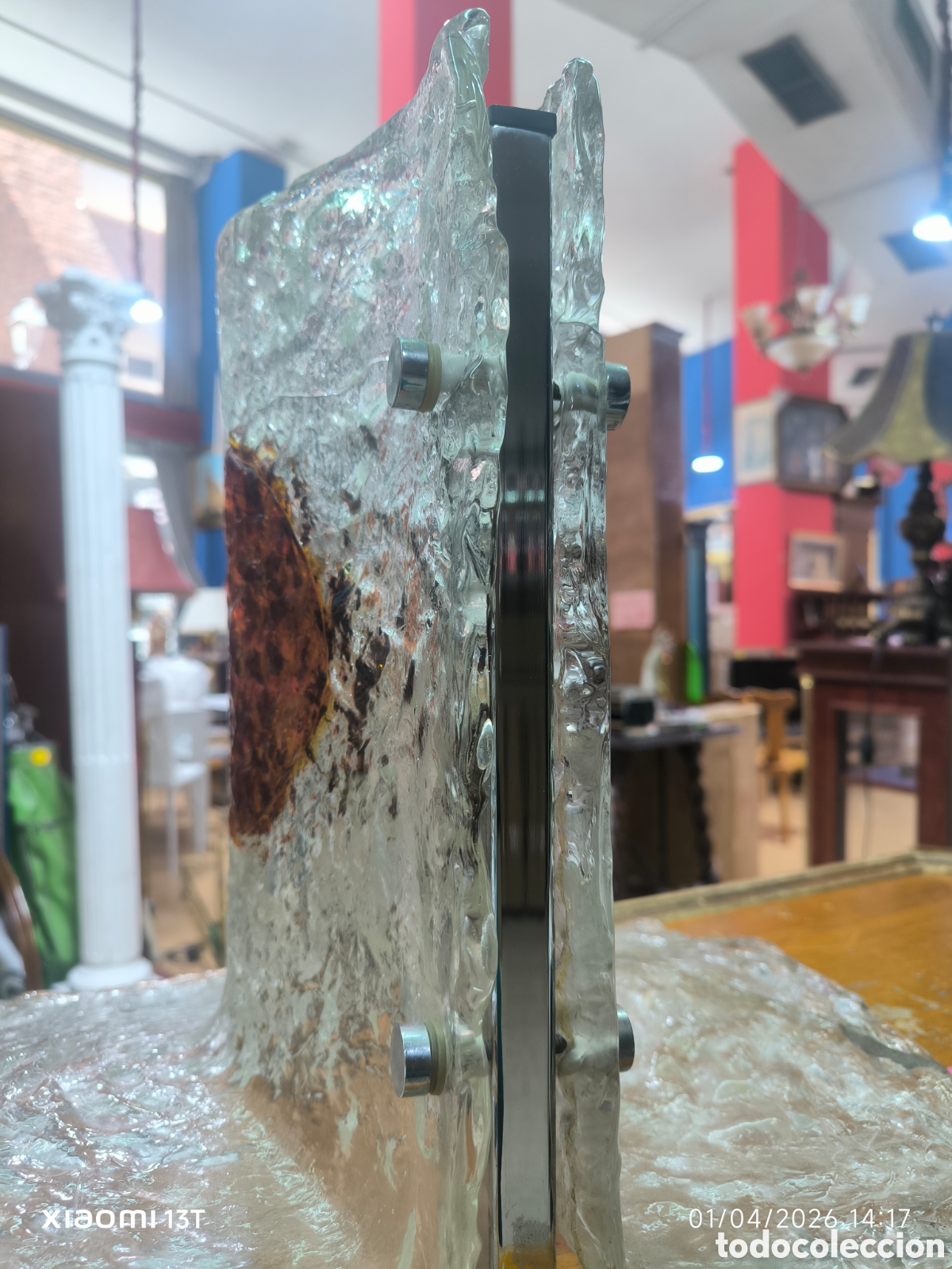 Antig&uuml;edades: L&aacute;mpara de mesa de dise&ntilde;o de Murano - Foto 4