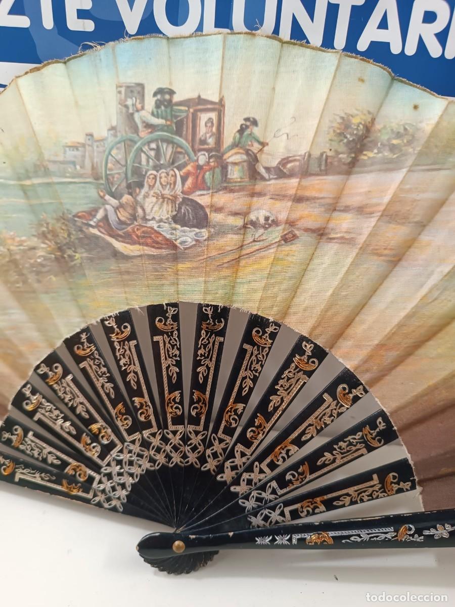Antig&uuml;edades: Abanico de madera vintage - Foto 3