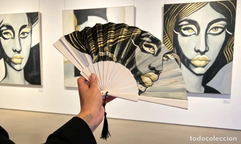 Antig&uuml;edades: Abanico pintado a mano-Poder 2025 - Foto 3
