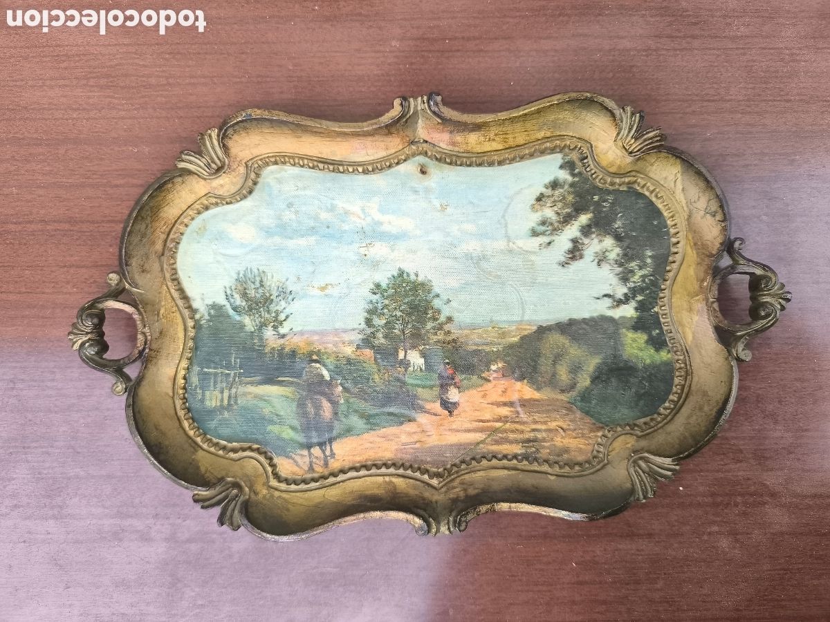Antiques: Antigua bandeja de centro vintage
