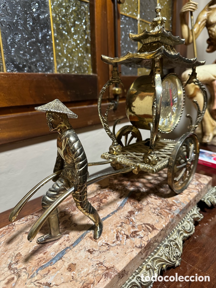 Antig&uuml;edades: Reloj de sobremesa m&aacute;rmol y bronce - Foto 2
