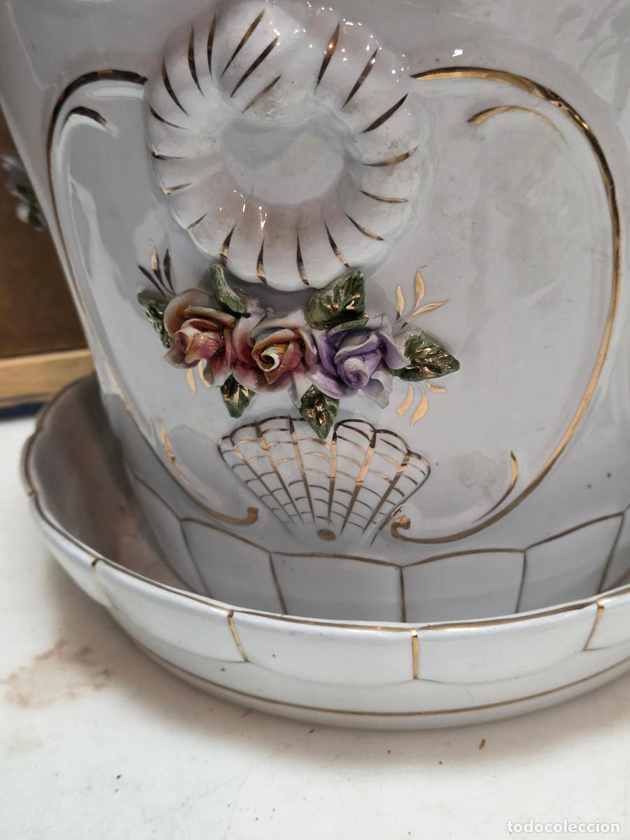 Antig&uuml;edades: maceta con plato vintage - Foto 2
