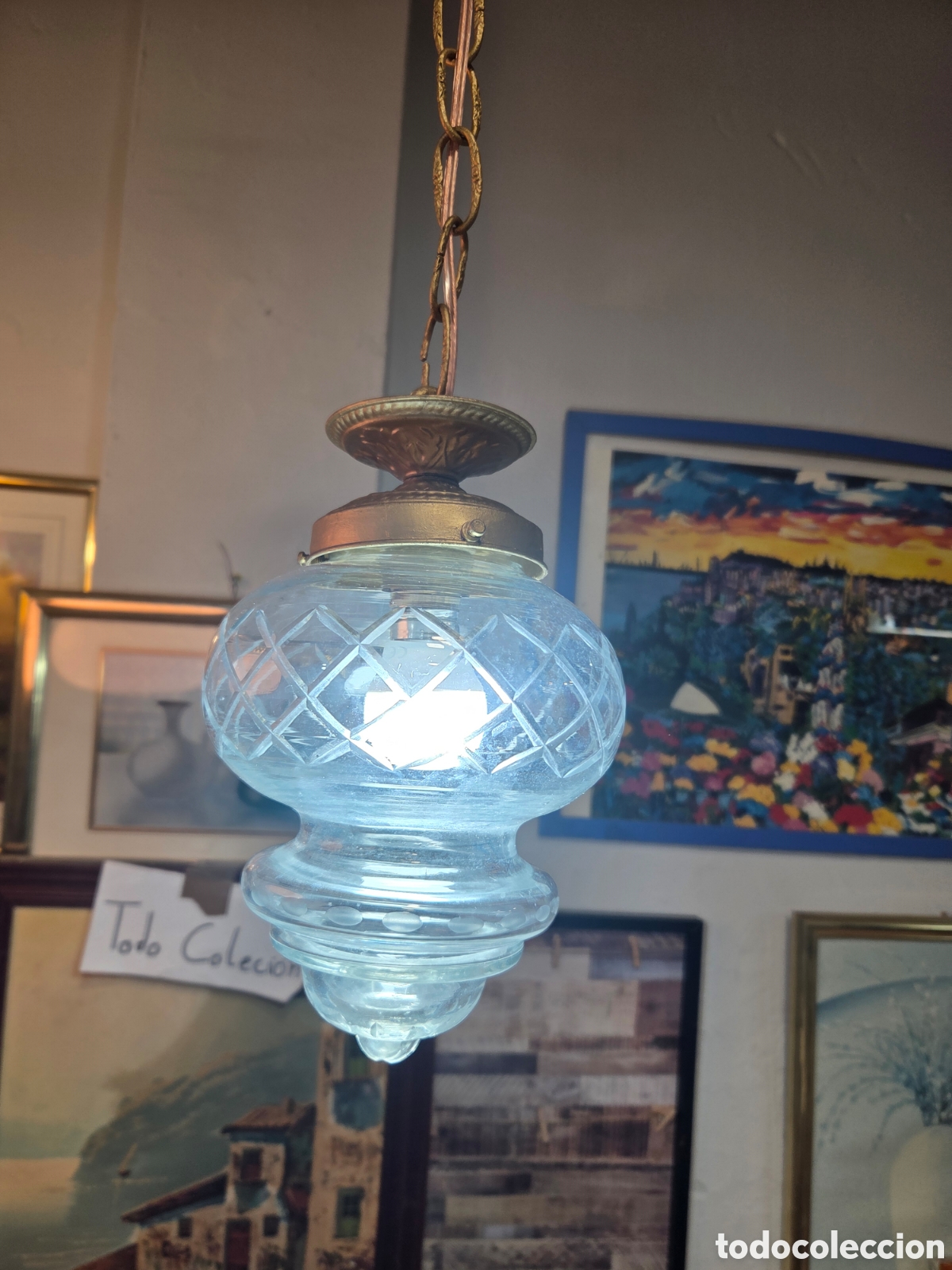 Antig&uuml;edades: Lampara de techo antigua - Foto 2