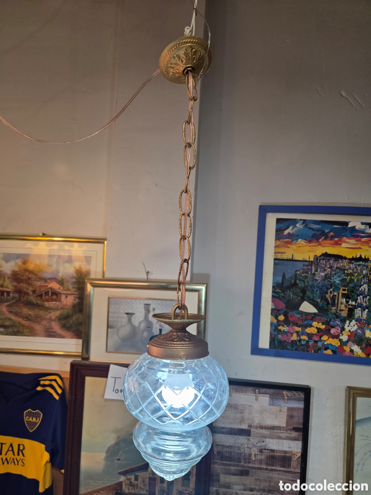 Antig&uuml;edades: Lampara de techo antigua - Foto 3