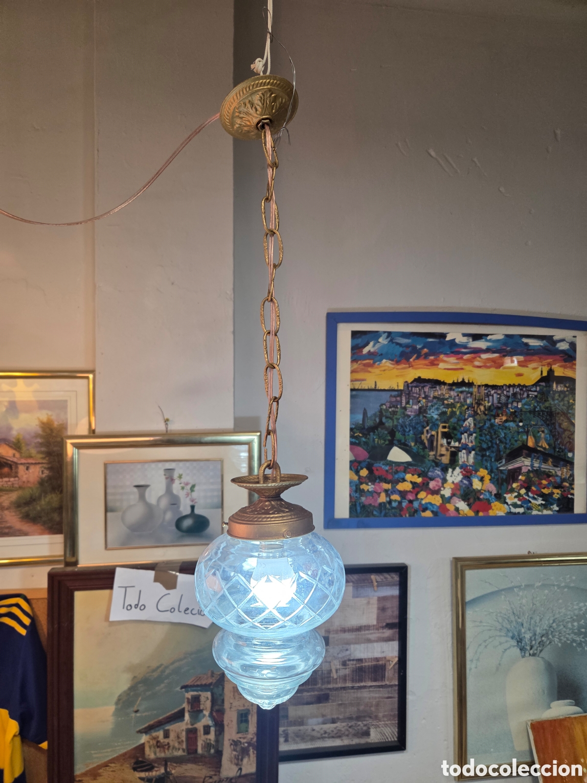 Antig&uuml;edades: Lampara de techo antigua - Foto 4