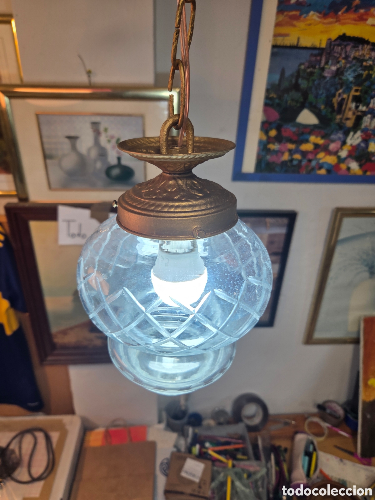Antig&uuml;edades: Lampara de techo antigua - Foto 1