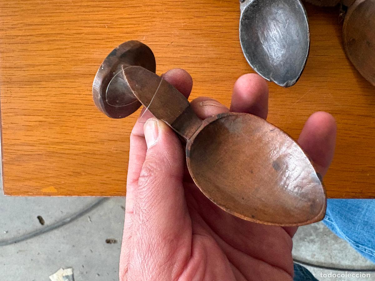 Antig&uuml;edades: lote espectacular de 6 cucharas pastoriles talladas de madera arte popular espa&ntilde;a pastor folk art