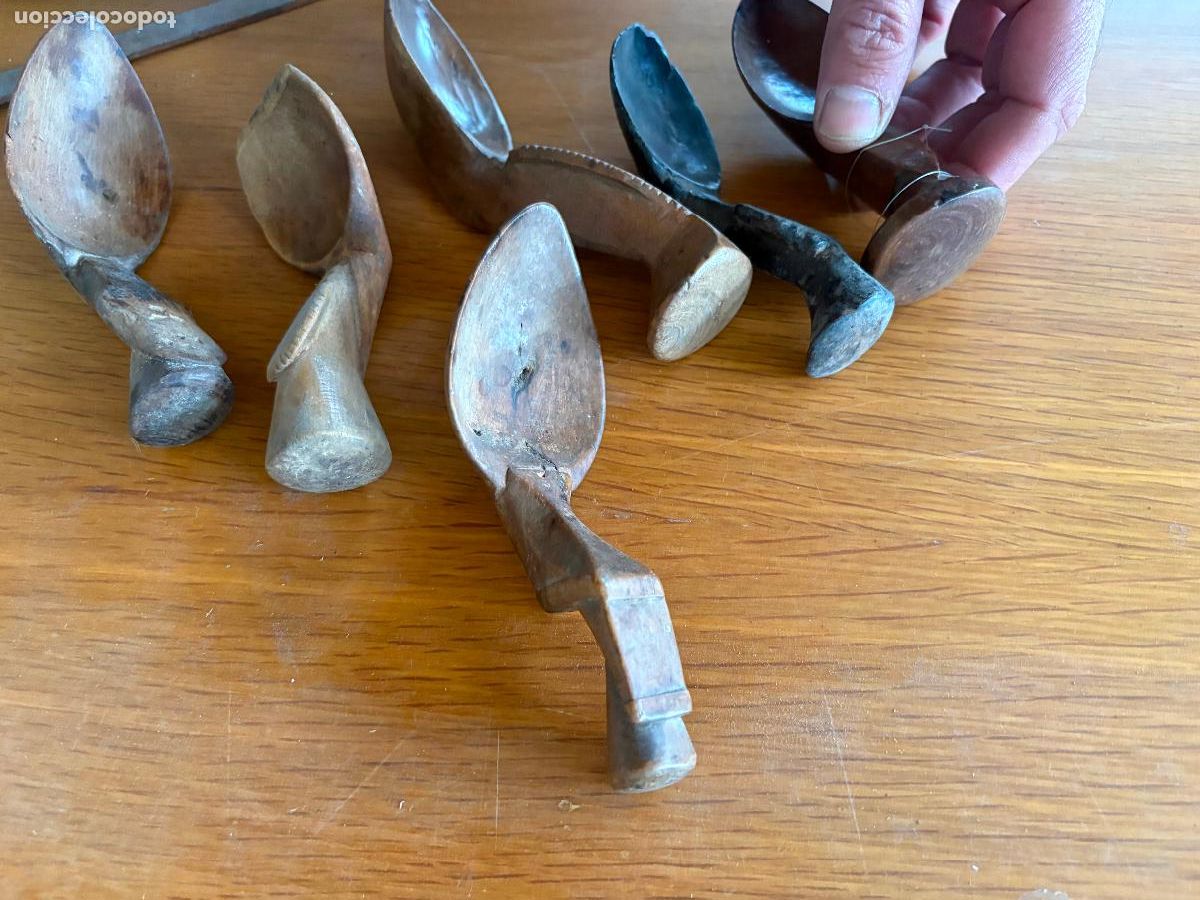 Antig&uuml;edades: lote espectacular de cucharas pastoriles talladas de madera arte popular espa&ntilde;a pastor folk art