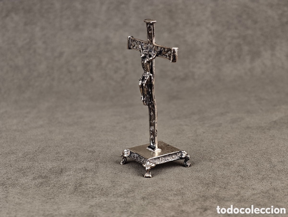 Antig&uuml;edades: Antiguo Crucifijo de Plata - Foto 6