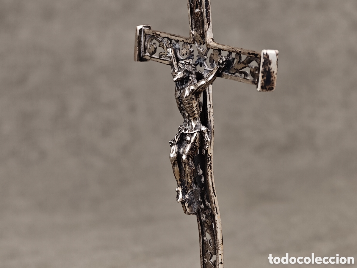 Antig&uuml;edades: Antiguo Crucifijo de Plata - Foto 7