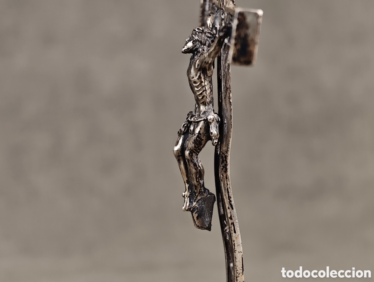 Antig&uuml;edades: Antiguo Crucifijo de Plata - Foto 9