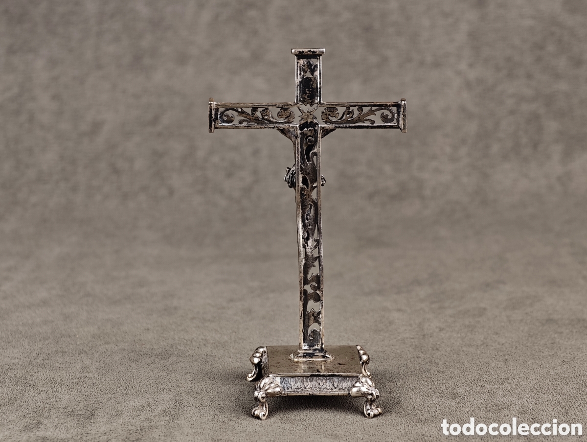 Antig&uuml;edades: Antiguo Crucifijo de Plata - Foto 10