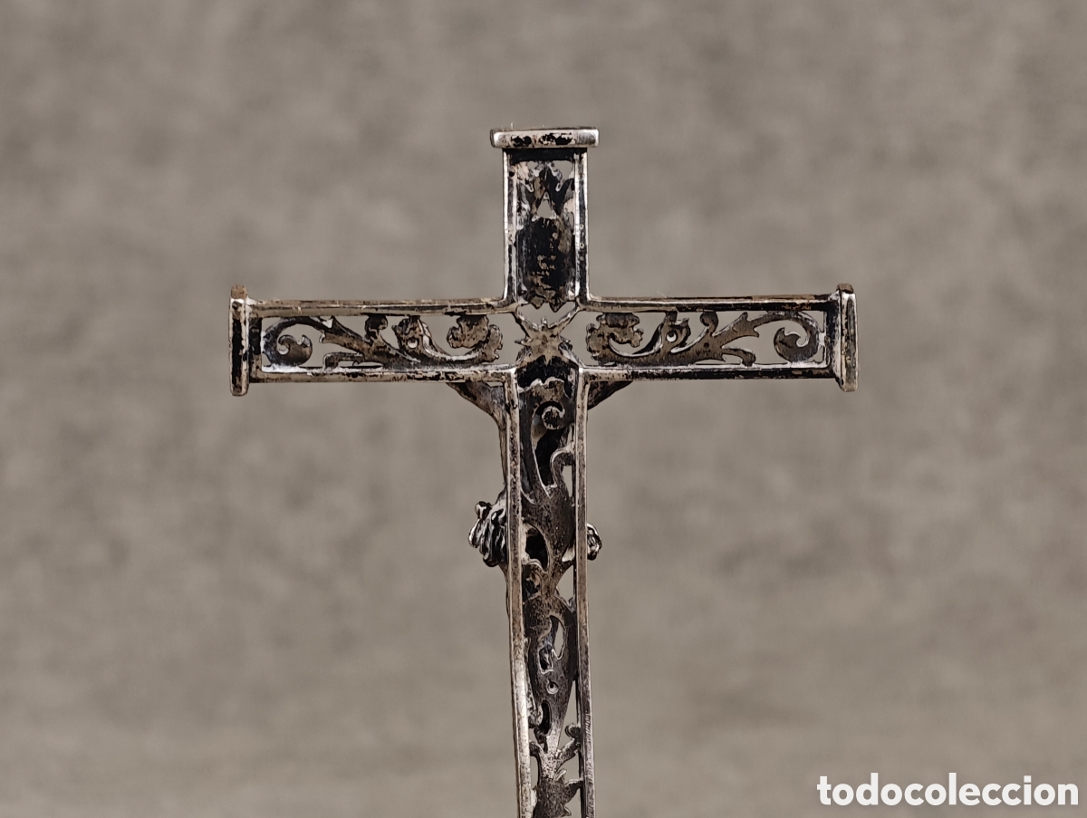 Antig&uuml;edades: Antiguo Crucifijo de Plata - Foto 11