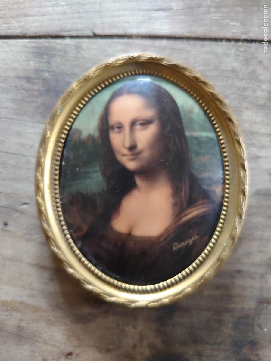 Antig&uuml;edades: MONA LISA DE PORCELANA DE LIMOGES CUADRITO PARA COLGAR
