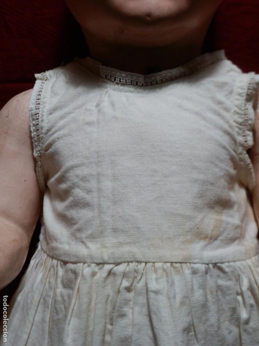 Antig&uuml;edades: ANTIGUO VESTIDITO BEBE EN ALGOD&Oacute;N Y PUNTILLA - Foto 8