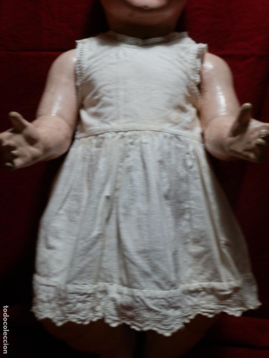 Antig&uuml;edades: ANTIGUO VESTIDITO BEBE EN ALGOD&Oacute;N Y PUNTILLA - Foto 9