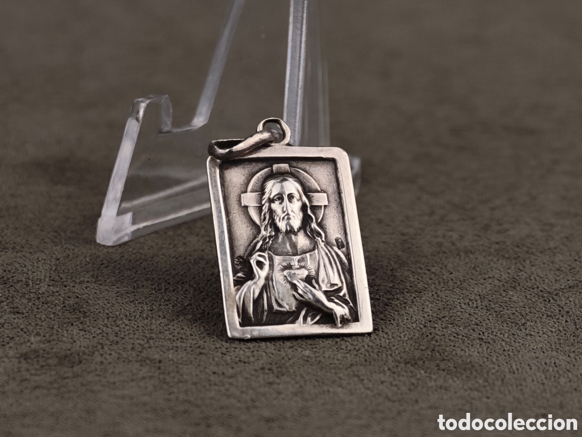 Antig&uuml;edades: Antigua Medalla Religiosa de Plata - Foto 3