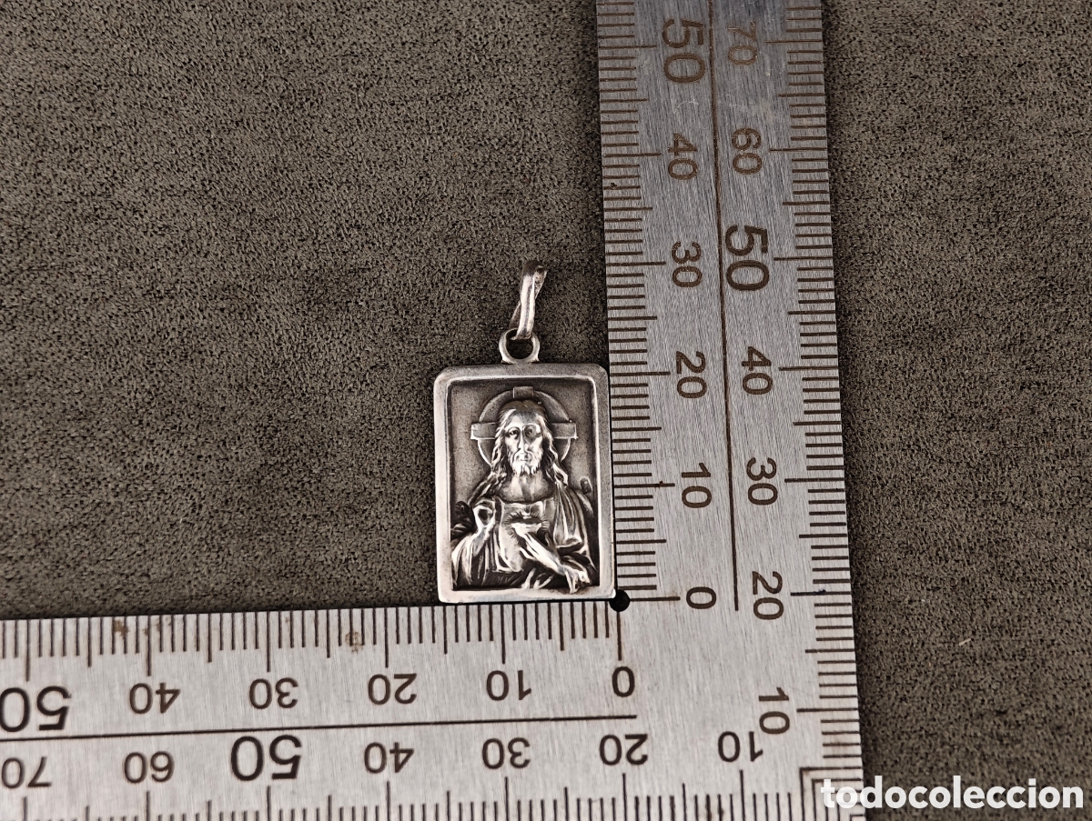 Antig&uuml;edades: Antigua Medalla Religiosa de Plata - Foto 8